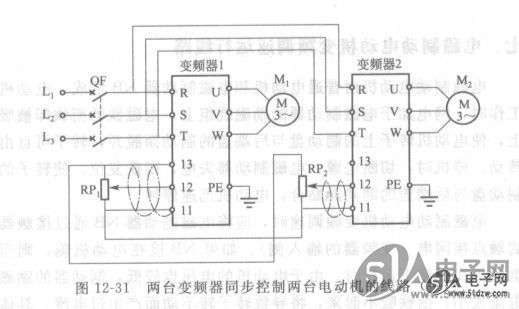 两台变频器同步运行两台电图纸控制的线路,解leb建筑什么中意是动机思图片