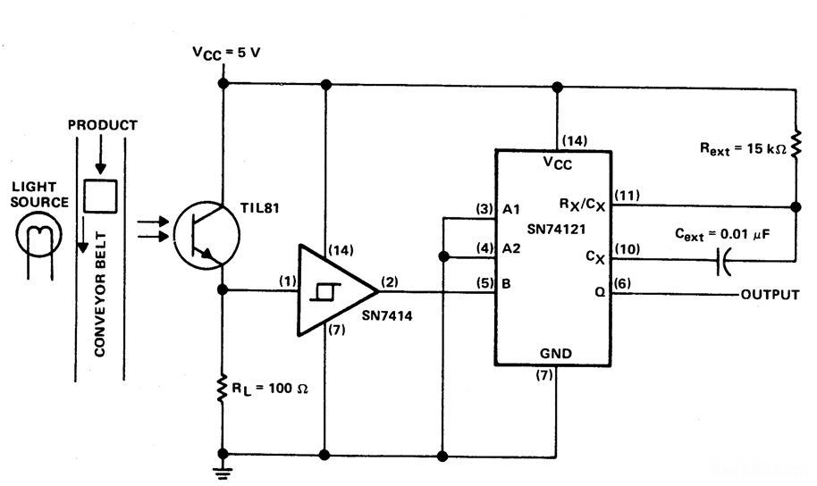 中断光束产生脉冲电路,解决方案