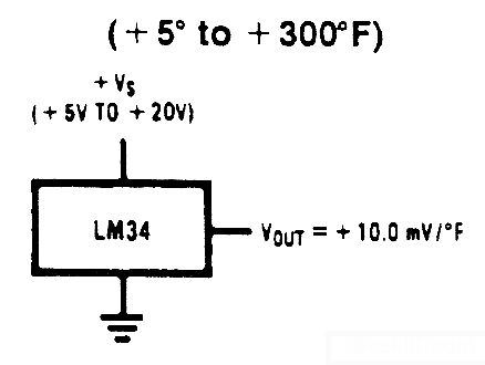 华氏温度传感器基本电路图