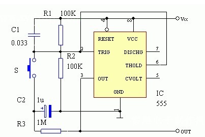 使用NE555制作的單鍵雙穩(wěn)電子開關(guān)