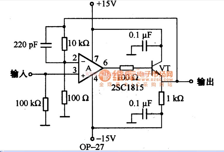 晶体管与动放组合的射极跟随器电路图及说明