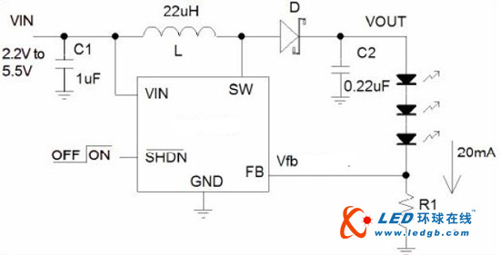 手机背光高性能白光LED驱动器