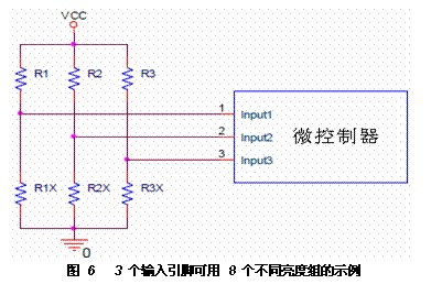 3个输入引脚可用8个不同亮度组的示例