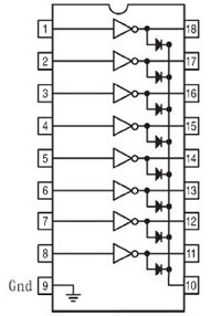 图2 ULN2803管脚连接