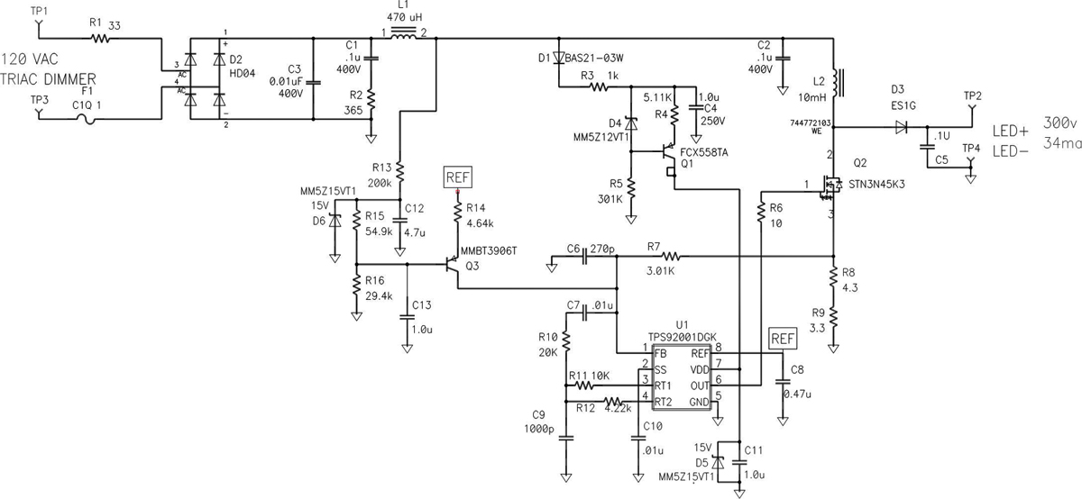 图 3 利用升压电源提高 LED 驱动器效率