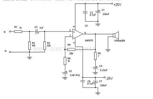 基于LM1875(25W)功率音频放大器,解决方案