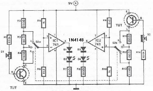 增益晶体管测试仪电路图,解决方案