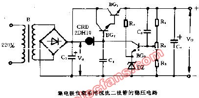 集电极负载采用恒流二极管的稳压电路_电子设