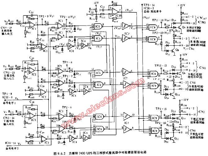 7400 UPS的三相桥式整流器中可控栅极驱动电