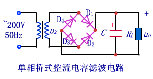 单相桥式整流电容滤波电路
