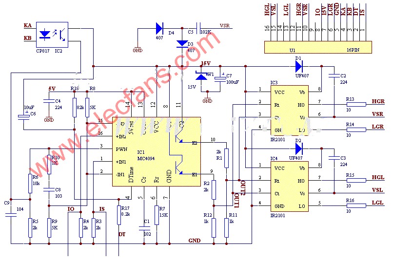 IRFP460MOS功率管开关电源全桥驱动模块电路