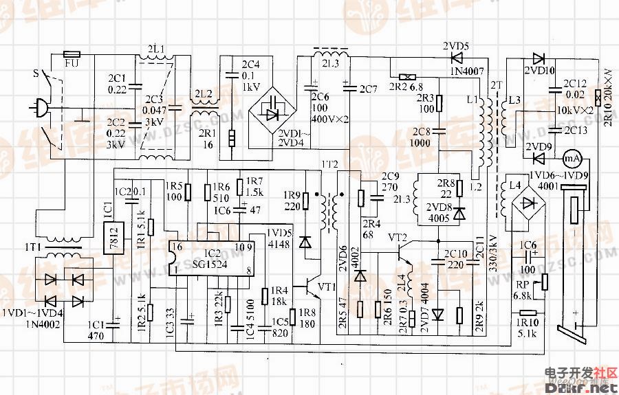 pwm激光器开关电源电路
