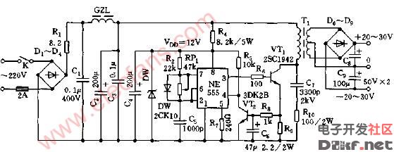 简单实用的开关整流电源电路图