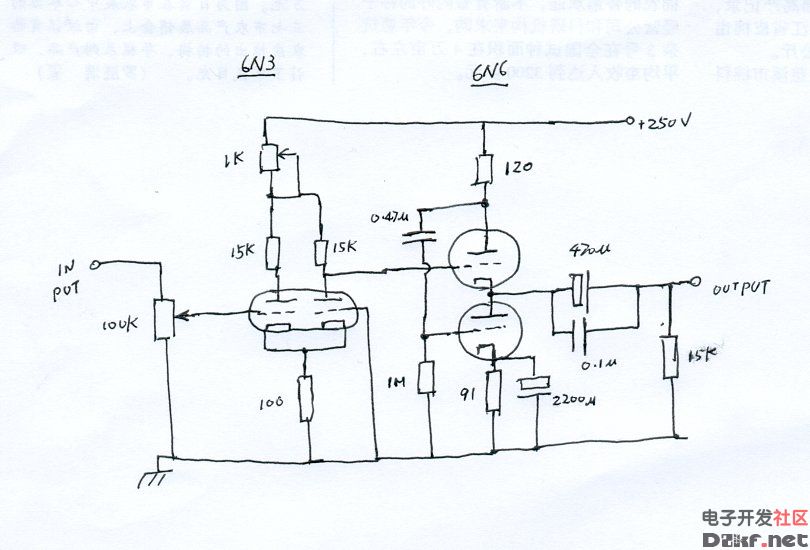 电子管功率放大器双耳式耳机放大器电路图
