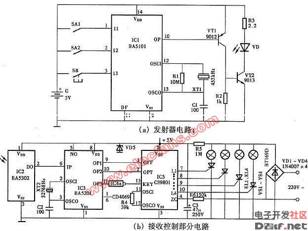 红外遥控彩灯控制器电路图_电子设计应用_电