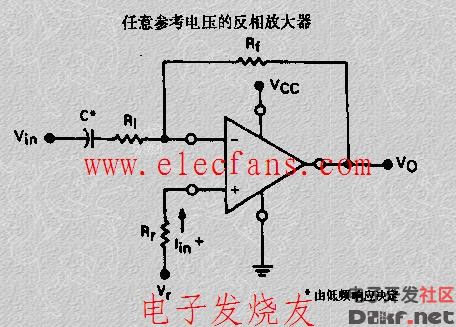 任意参考电压的反相放大器电路