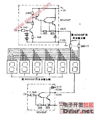 7段LED显示器的分时驱动电路图