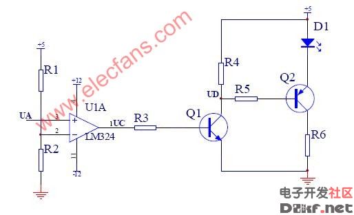 用集成运放构成光电开关电路