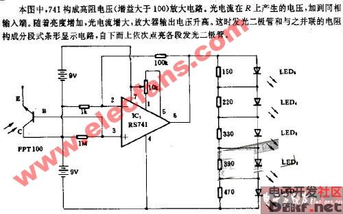用发光二极管显示的照度计电路_电路图-华强电子网