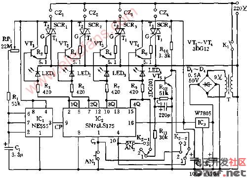 流动灯饰程序控制器电路图