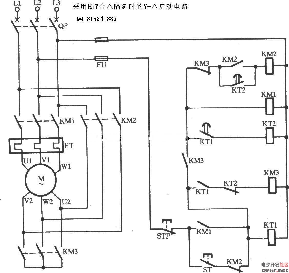 星三角启动电路图_星三角启动柜电路图_星三角转换电路图_图片大全_图片