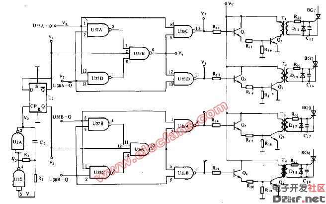 力博特7400UPS的整流器的可控硅栅极相移触