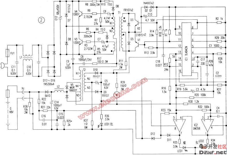 48V充电器电路图