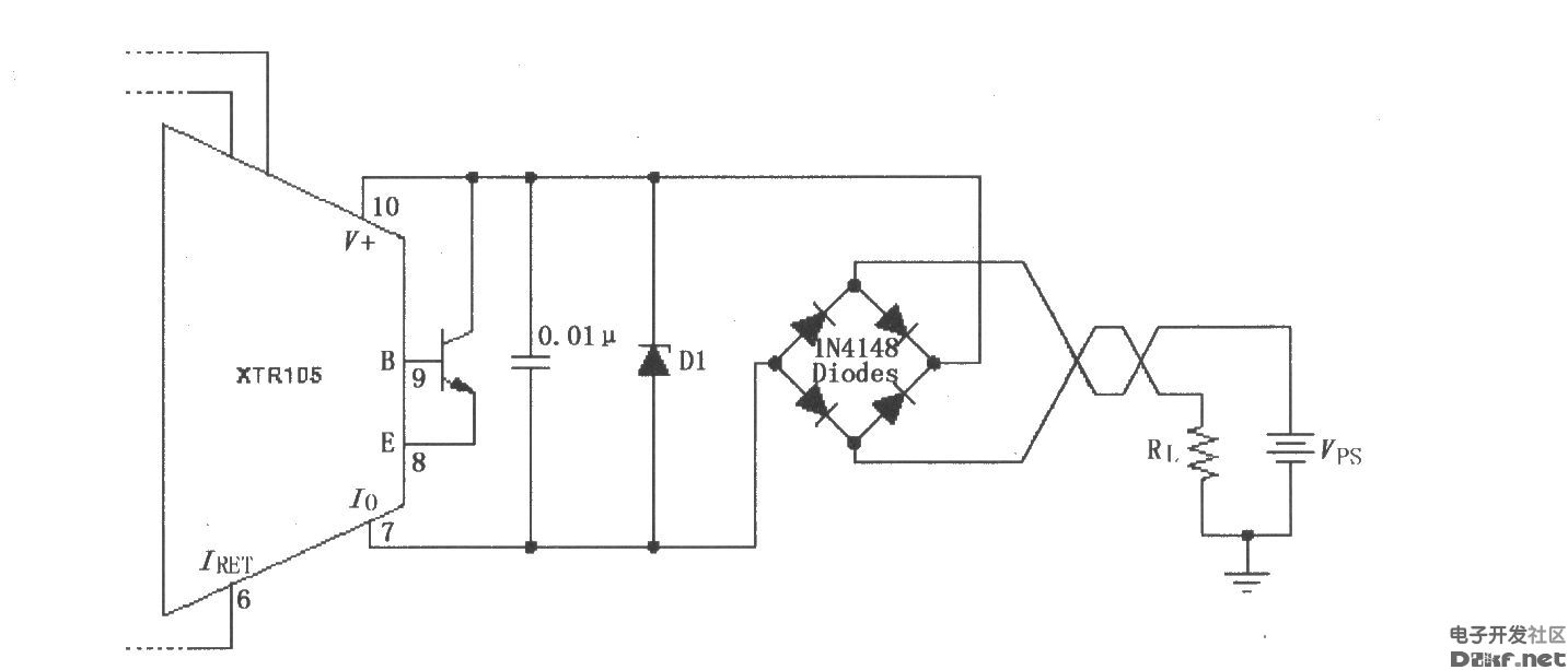 XTR105反向电压和浪涌过电压保护电路