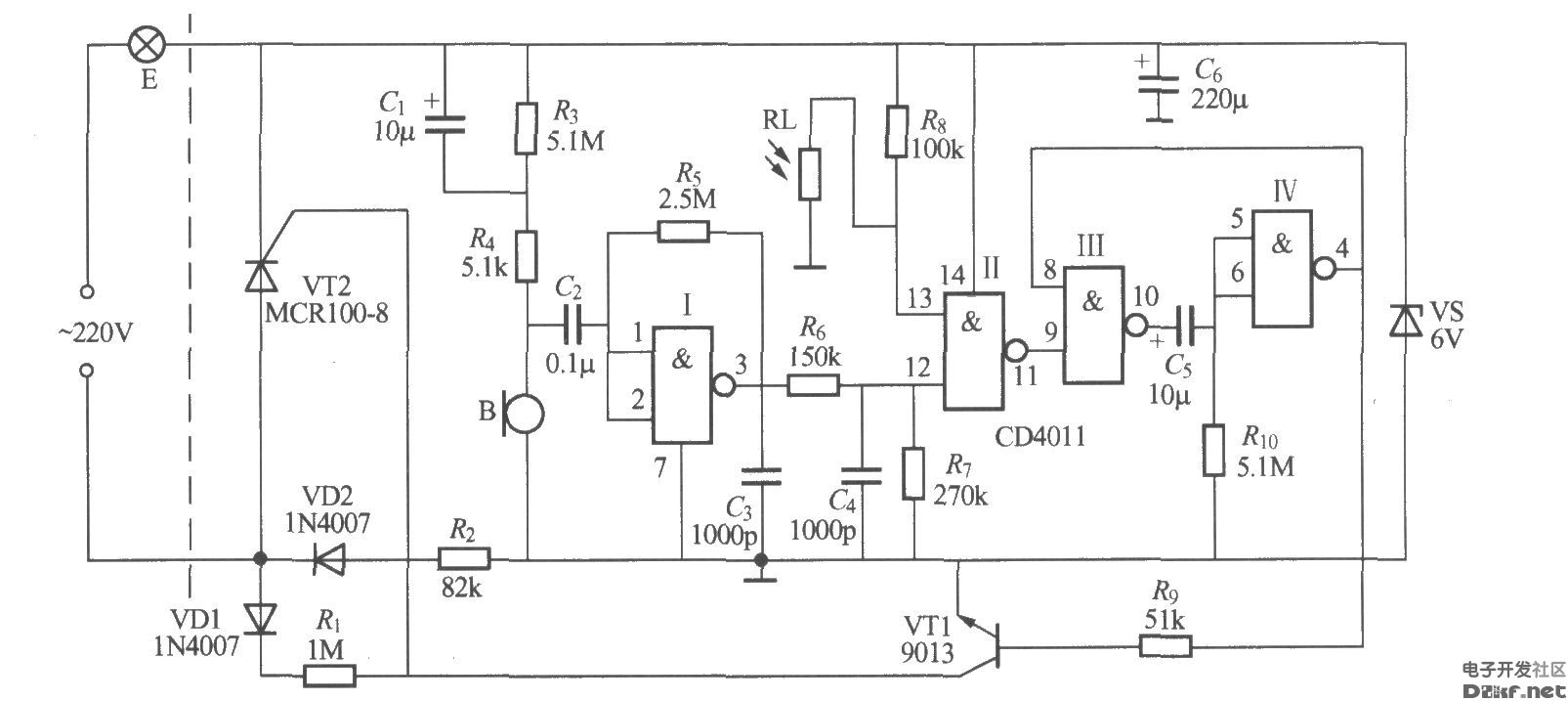 数字电路声光控楼梯延迟开关电路_电子设计应用_电子设计产品方案--华强电子网