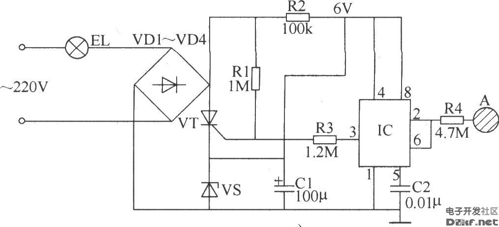 触摸式电子开关电路(五)