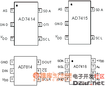 10位低功耗数字温度传感器的应用电路图