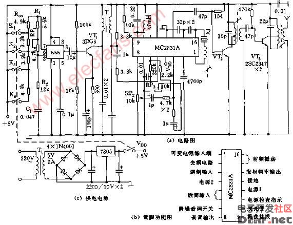 无线电呼叫系统编码发射机电路图