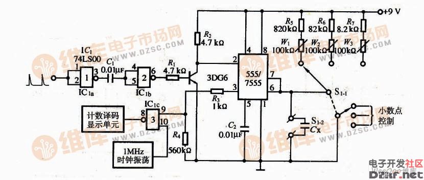 数字式电容器计电路图