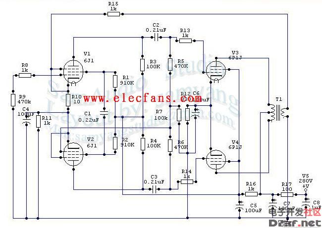 6p1电子管功放电路图