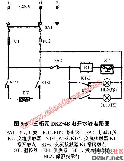 三桁瓦dkz-4b电开水器电路图
