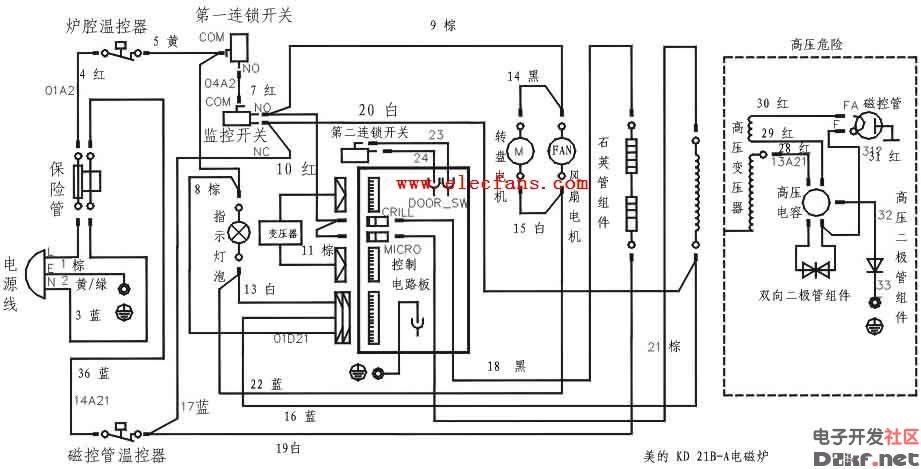 美的电磁炉电路图