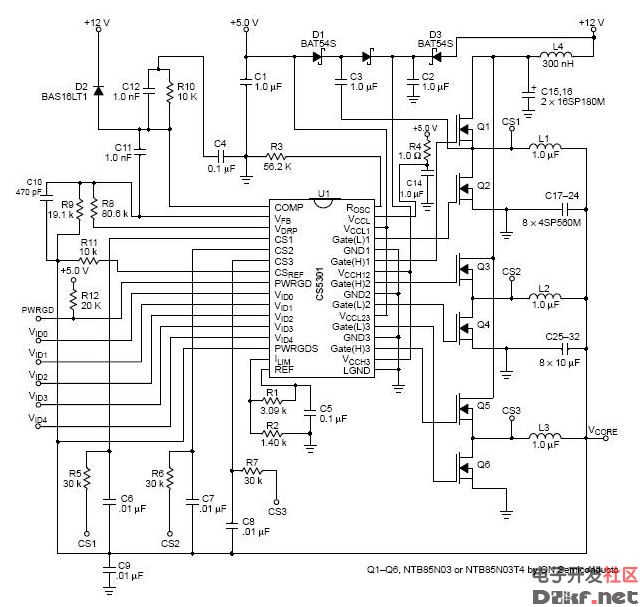 主板CPU的PWM供电电路图