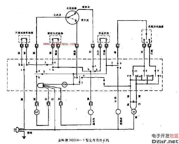 金羚牌XQB30-5型全自动洗衣机电路图