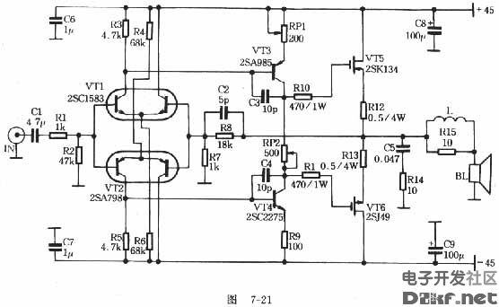 2SK134\/J49功放电路_电路图-华强电子网