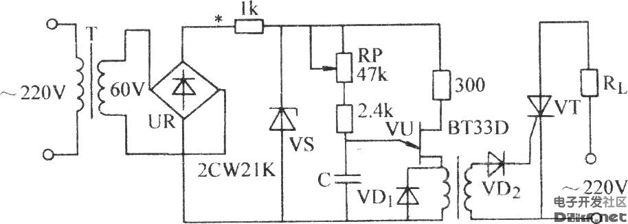 单结晶体管同步触发晶闸管电路