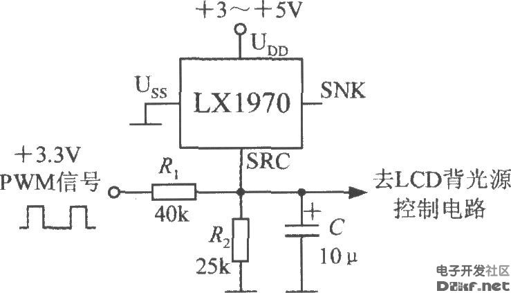 由可见光亮度传感器LX1970构成的亮度调节电