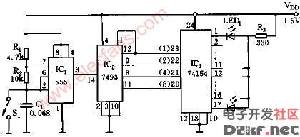 电子滚环游戏机电路图