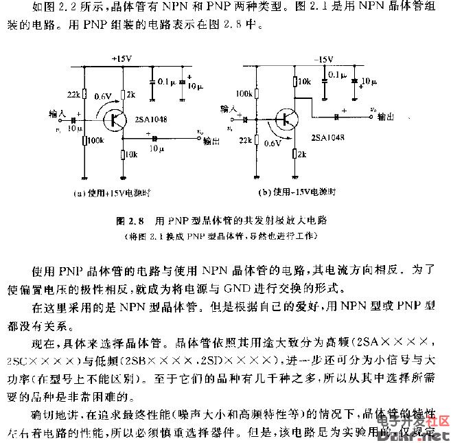 用PNP型晶体管的共发射放大电路图,解决方案