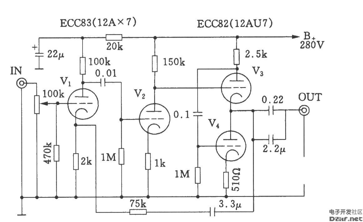 和田茂氏电子管前级放大器电路图_电子设计应