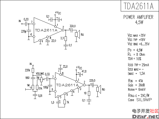 TDA2611A功放电路