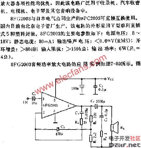 8fg2003音频功率放大电路的应用_电路图-华强