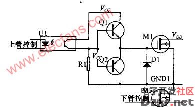 改进型双电源光电耦合上管驱动电路
