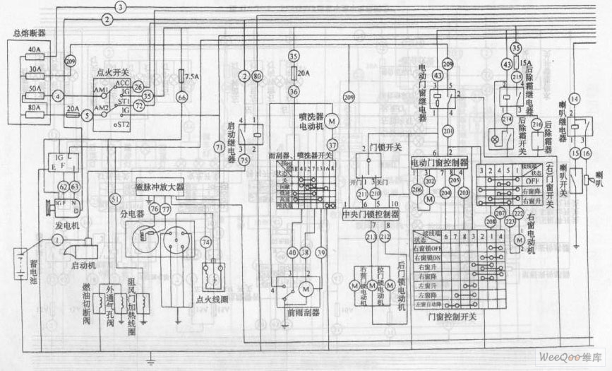 金杯海狮SY6480AF型客车整车电路图一