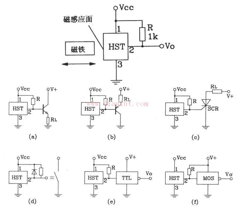 HST霍尔传感器的应用接口电路