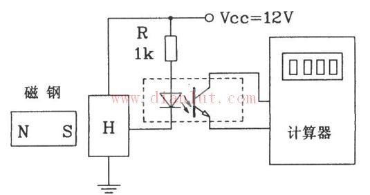 霍尔接近开关组成的计数器电路